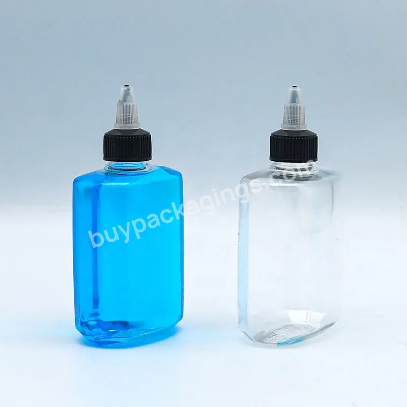 250ml Flat Shape Bottle With For Solvents Oils Paint Ink Squeeze Bottle With Twist Top Cap Tip