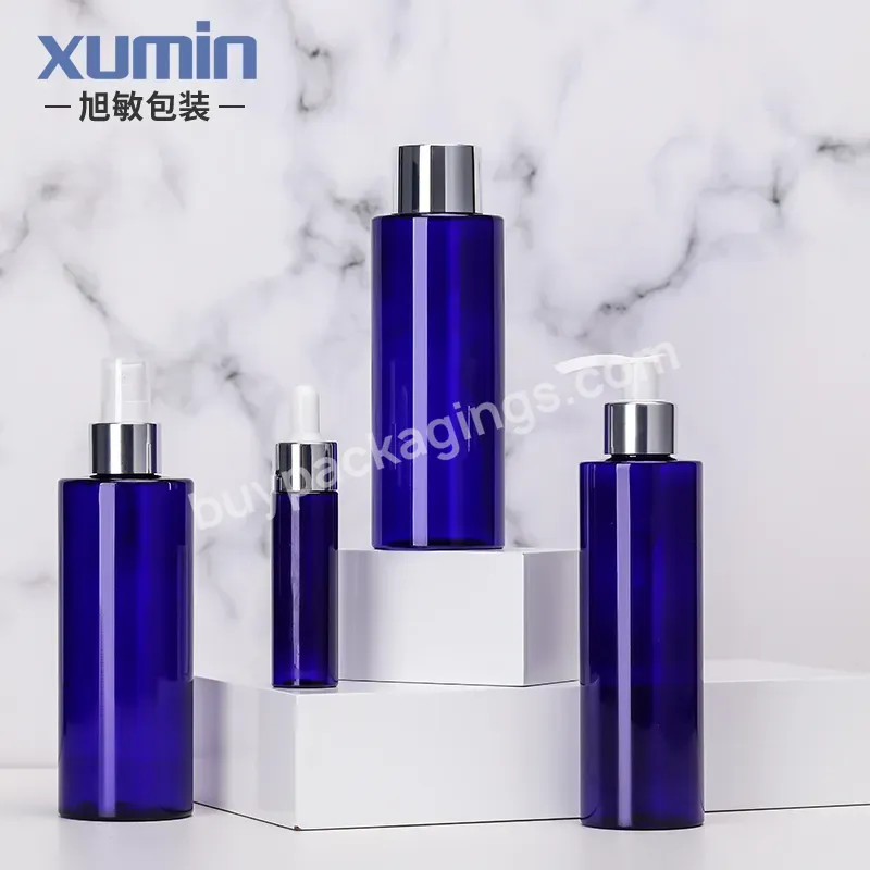 250ml Mist Spray Bottle Blue Plastic Dropper Bottle 30ml Wholesale Spray Face Toner Bottle For Blue Packaging