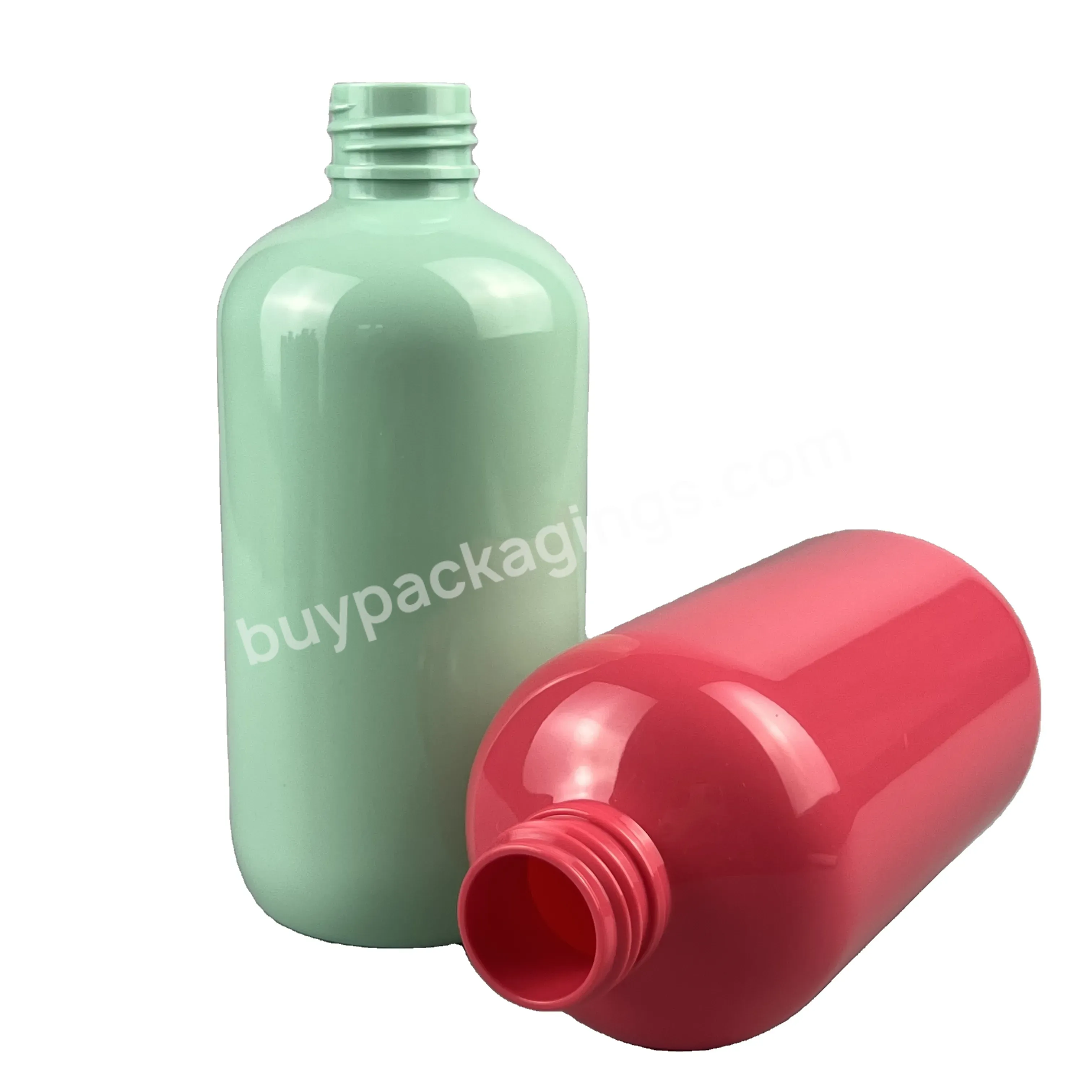 250ml Oem Empty Round Boston Pet Bottle Custom Color Plastic Shampoo Bottle Manufacturer/wholesale