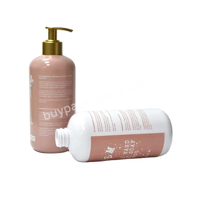 250ml Plastic Empty Transparent Custom Conditioner And Shampoo Bottle With Gold Disc Cap