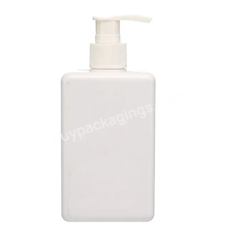 250ml Rectangular Plastic Pet White Lotion Bottle With Twist Up Lock Pump