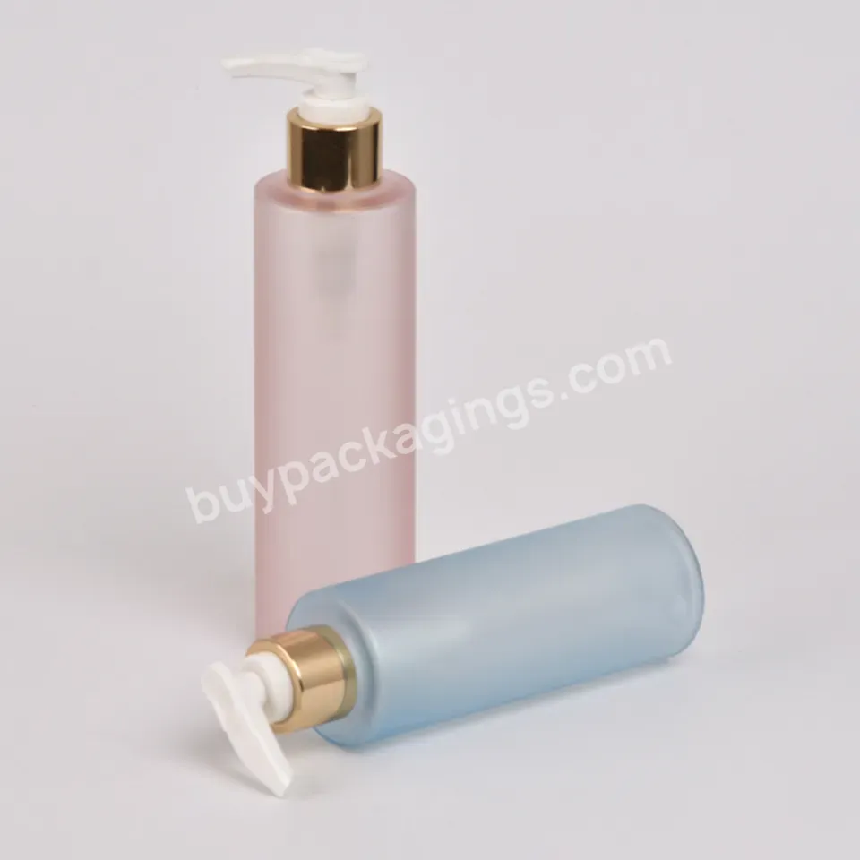 250ml Transparent Blue Pink Pet Bottle Skincare Packaging Set Colorful Plastic Shower Body Shampoo Lotion Bottle