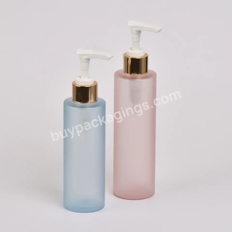 250ml Transparent Blue Pink Pet Bottle Skincare Packaging Set Colorful Plastic Shower Body Shampoo Lotion Bottle