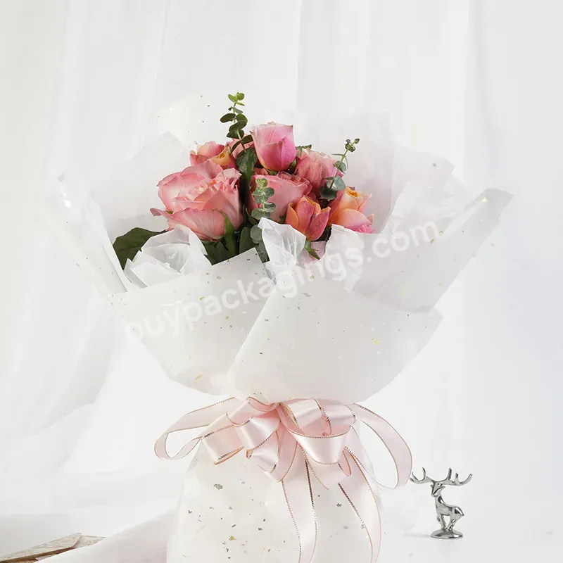 2.5cm Bilateral Golden Edge Polyester Ribbon Bouquet Gift Packaging Flowers Decorative Ribbon Handmade Diy Ribbon