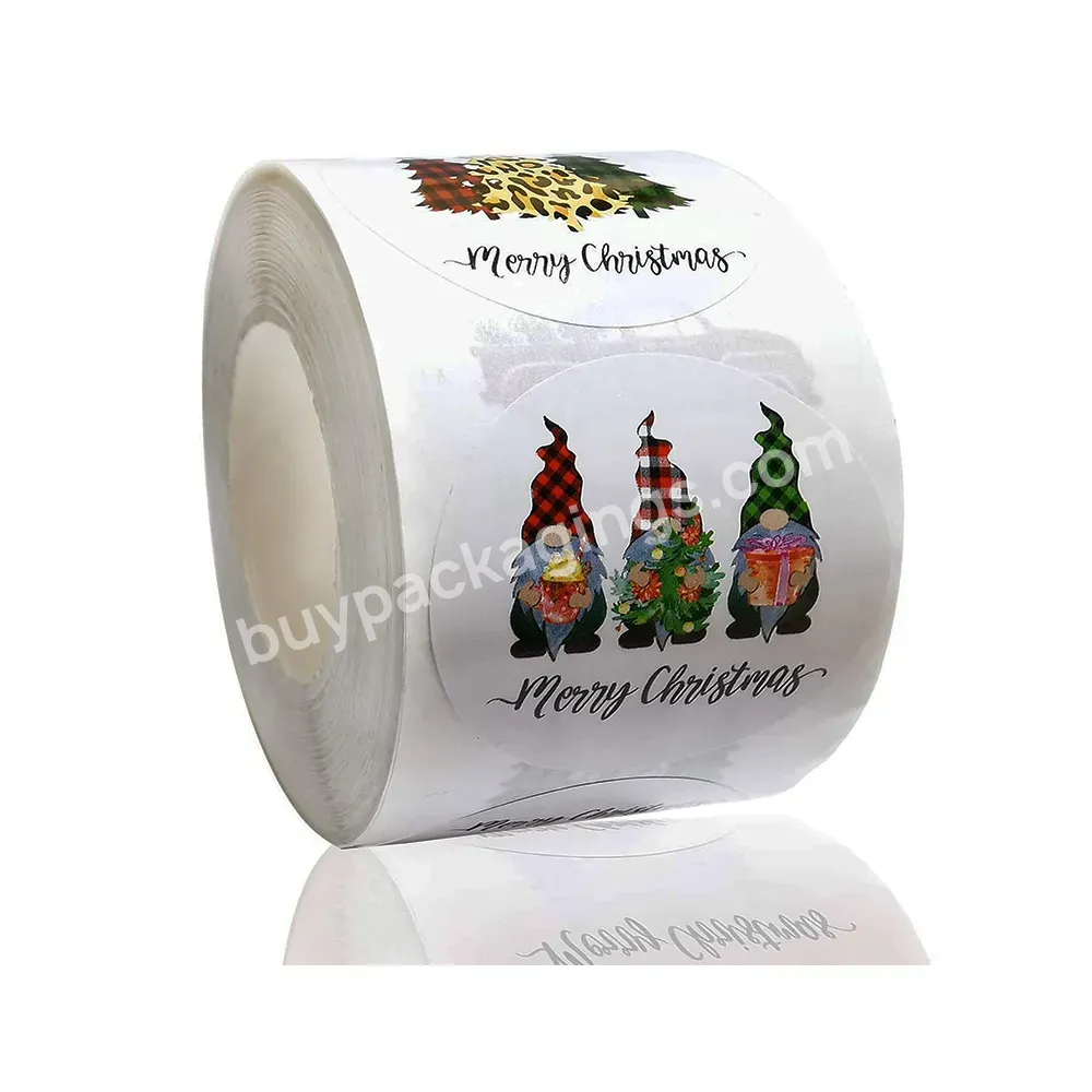 2.5cm Thank You Stickers Tree Santa Christmas Postage Stickers Merry Christmas Stickers For Clothing Gift Candy Decor