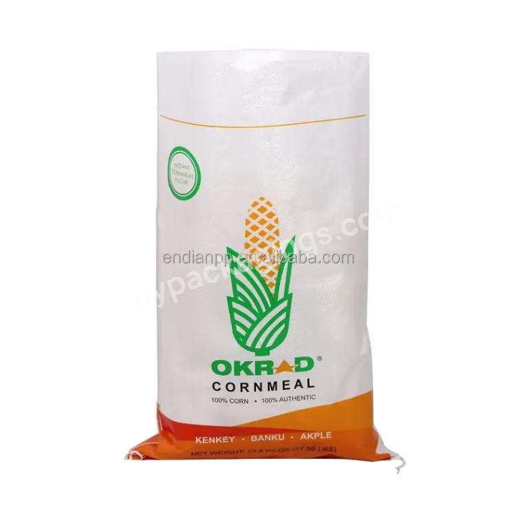 25kg 40kg 50kg Custom Printed Bopp Pp Plastic Woven Bag For Maize Flour Feed Package