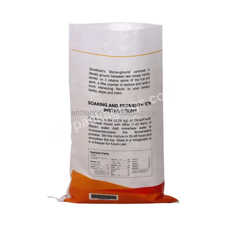 25kg 40kg 50kg Custom Printed Bopp Pp Plastic Woven Bag For Maize Flour Feed Package