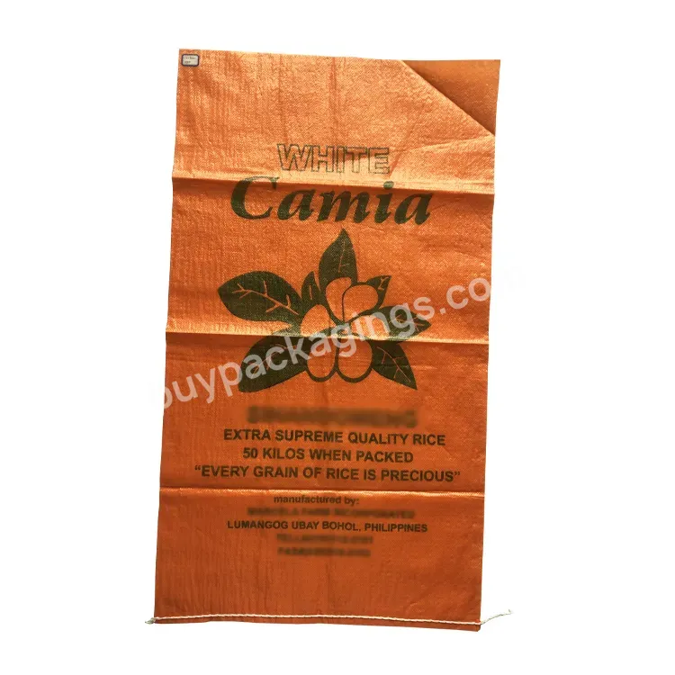 25kg 50kg Pp Woven Bag Sacks Used For Rice Flour Chemical Fertilizer Corn Seed Customized Print Logo