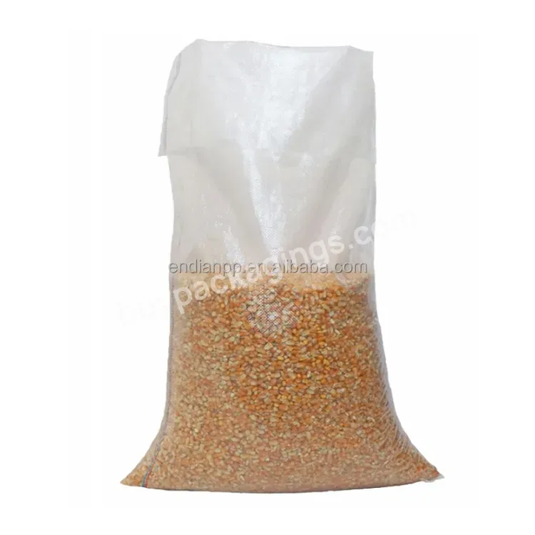 25kg 50kg Virgin Polypropylene Transparent Packaging Grain Corn Millet Rice Pp Woven Bag