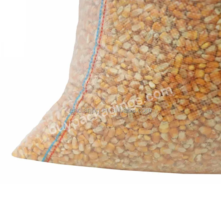 25kg 50kg Virgin Polypropylene Transparent Packaging Grain Corn Millet Rice Pp Woven Bag