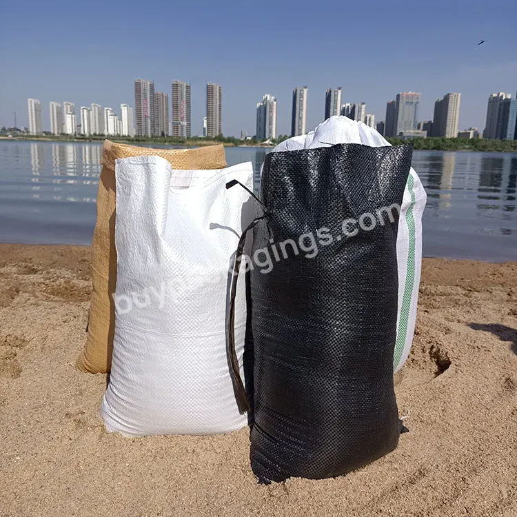 25kg 50kg White Polypropylene Woven Sand Flood Control Bag Empty Pp Sand Sacks