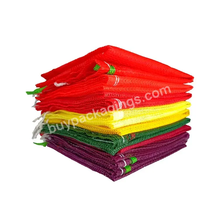 25kg Red Pp Leno Mesh Bag For Packing Vegetables Sea Food Potato Onions Bags