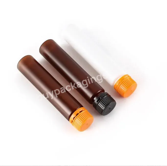 25ml 30ml Empty Long And Tall Shape Pet Dark Brown Shading Plastic Bottle With Tamper Ring Cap For Oral Liquid