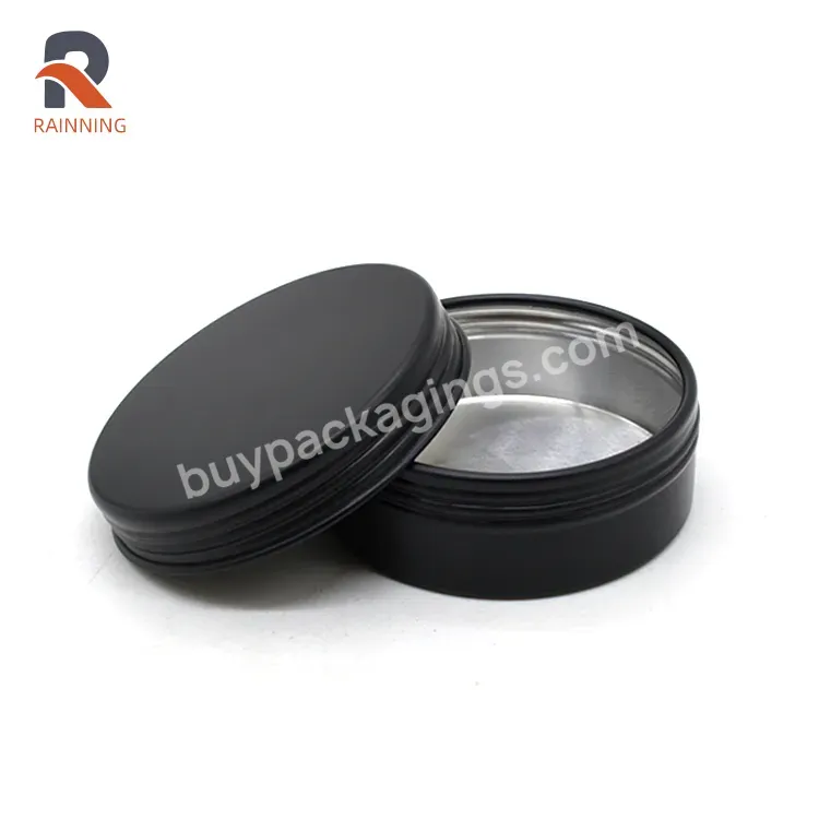 25ml Airtight Lip Balm Container Black Metal Tin Can For Cosmetic