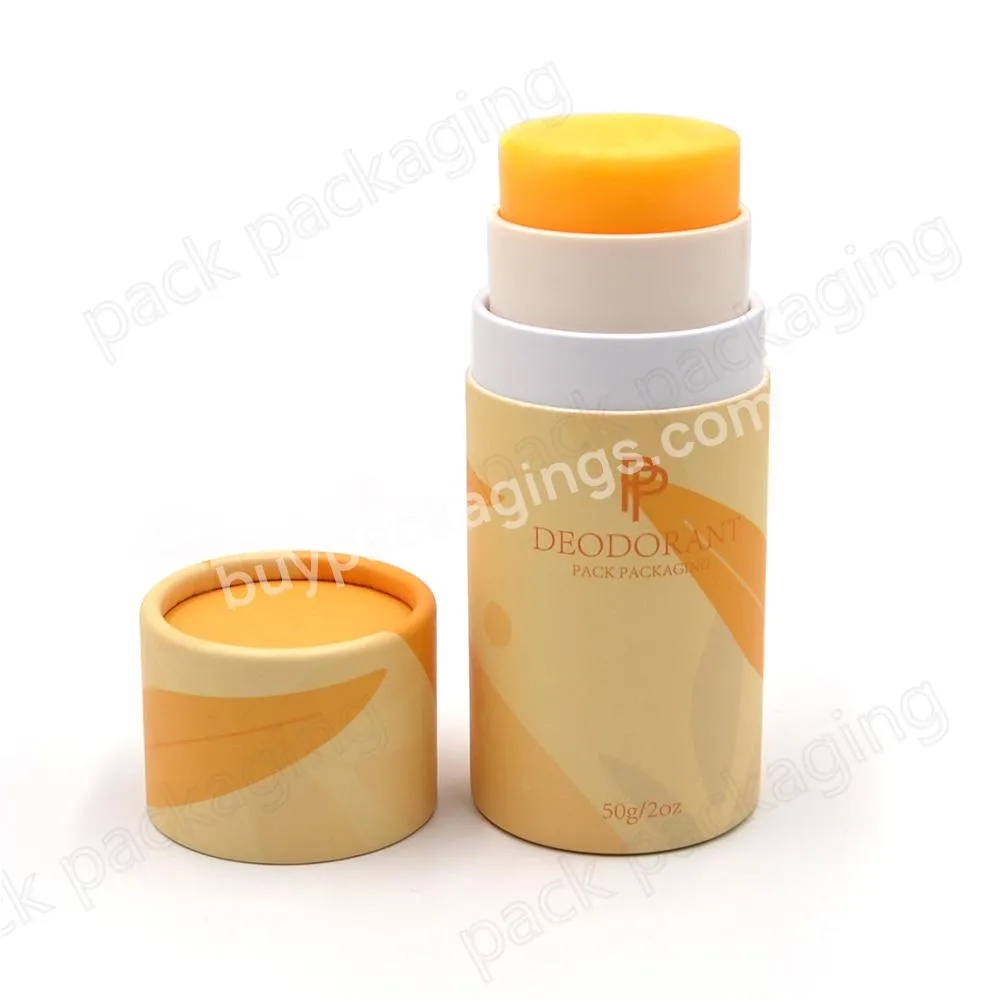 2.5oz Eco Friendly Bamboo Paperboard Cosmetic Skincare PP Plastic Deodorant Balm Stick Container Roll on