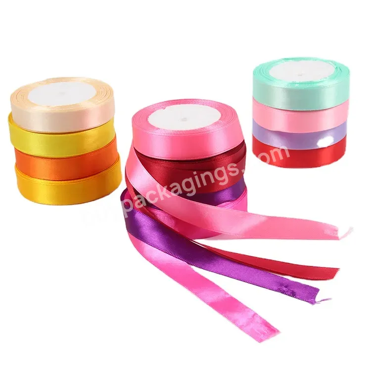 25yards/roll Satin Ribbon Gift Packing Solid Color Ribbon Recycled 100% Polyester Satin Ribbon - Buy Wholesale Gift Packing Custom Recycled 100% Polyester Satin Ribbon,Wholesale Solid Color Single Face Satin Ribbon,Custom Gold Foil Printed Logo Gift