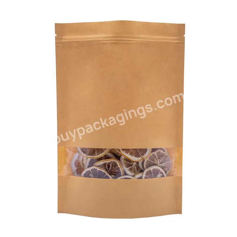 280micron Environmental Protection Packaging Bag Recyclable Custom Yellow Printing Restaurant Takeout Fast Food Kraft Paper Bag