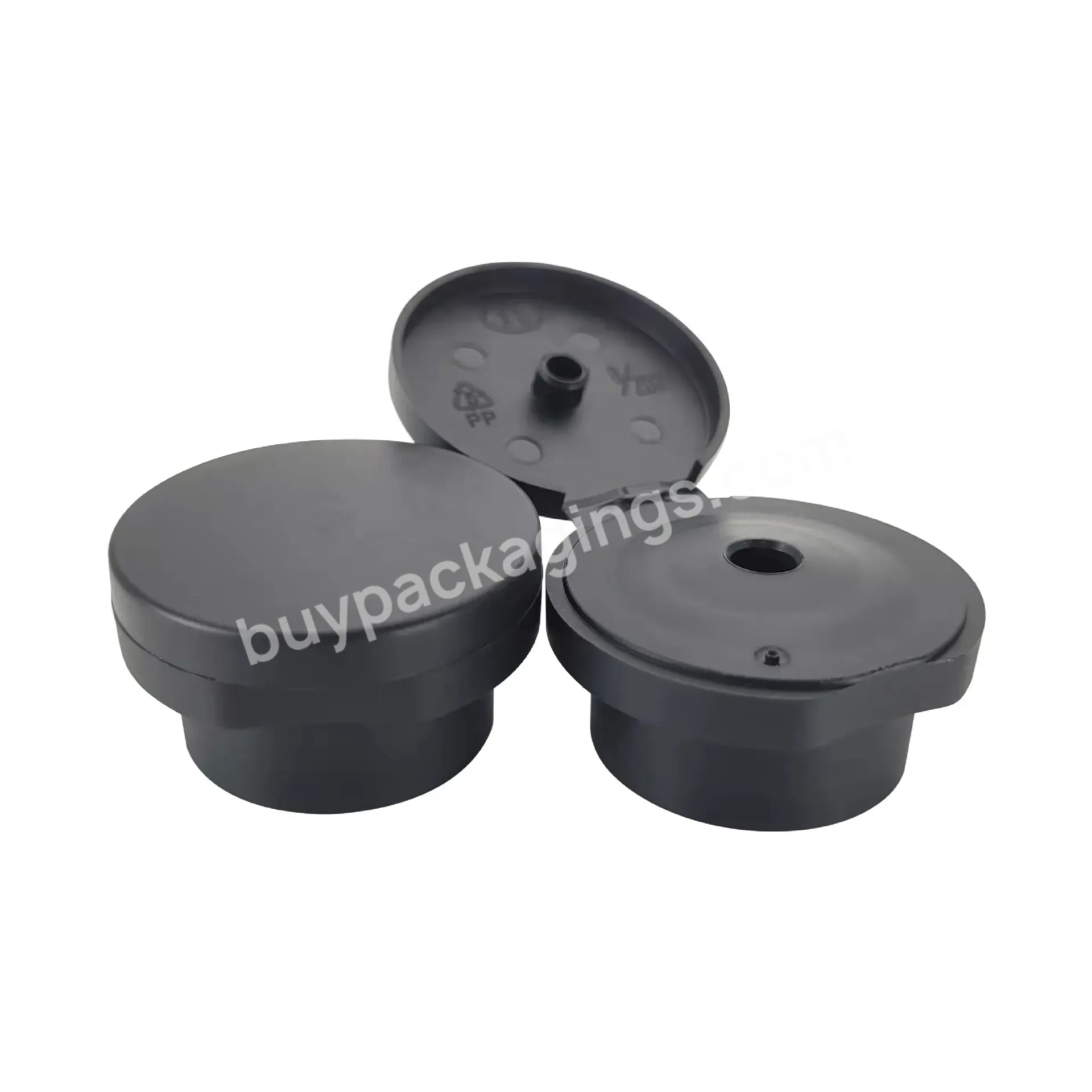 28/410 28mm Injection Matte Finish Plastic Pp Matte Black Flip Top Cap With Big Head