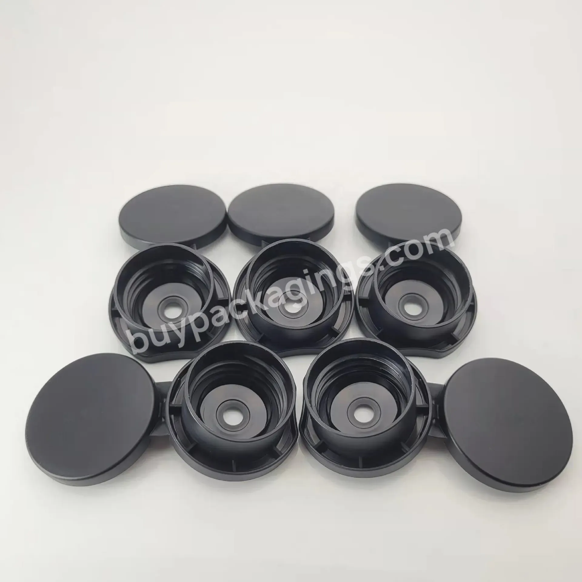 28/410 28mm Injection Matte Finish Plastic Pp Matte Black Flip Top Cap With Big Head