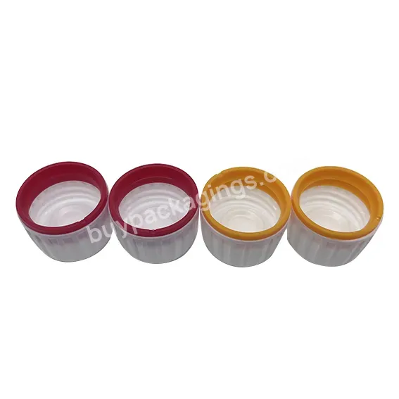 28/410 28mm White Red Yellow Plastic Tamper Evident Proof Cap With Insert For Glass Syrup Bottles