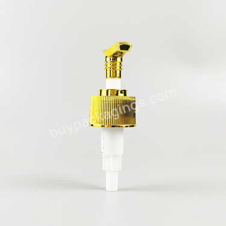 28/410 Plastic Lotion Pump Uv Metallic Golden Shampoo Soap Dispenser Ribbed Soap Dispenser Pump Manufacturer/wholesale