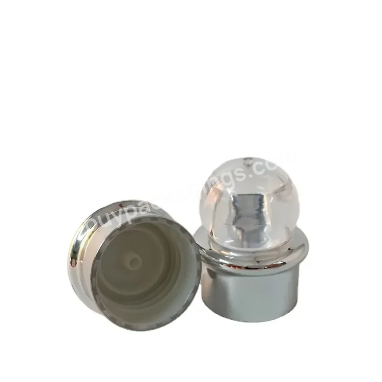 28mm 28/410 Uv Coated Glossy Silver Finish Pp Plastic Screw Cap For Personal Care Packaging