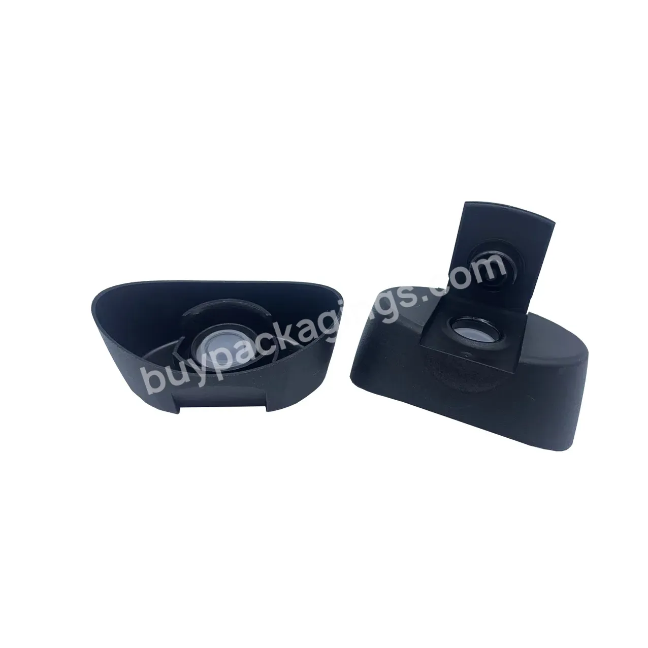 28mm Matte Black Crimp Snap On Plastic Pp Flip Top Honey Cap With Silicone Value For Bottles