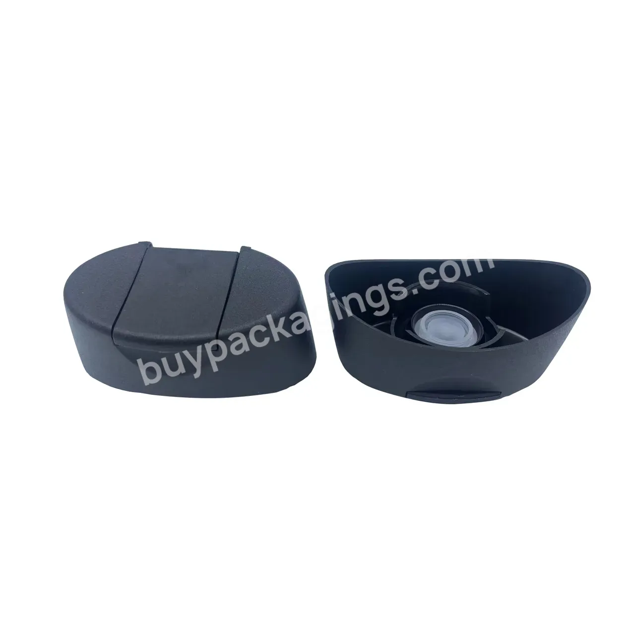 28mm Matte Black Crimp Snap On Plastic Pp Flip Top Honey Cap With Silicone Value For Bottles