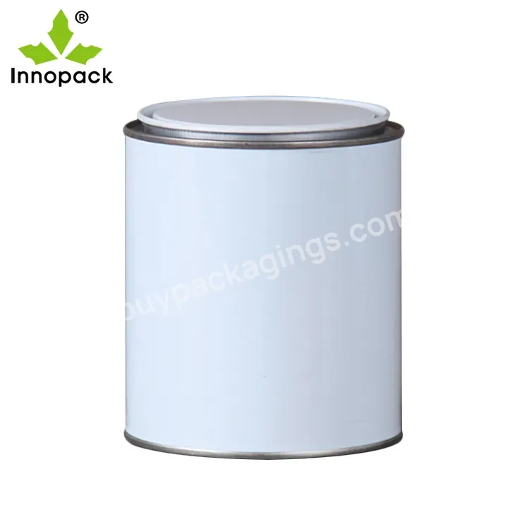 2l Custom Paint Round Printed Metal Tin Can With Lid