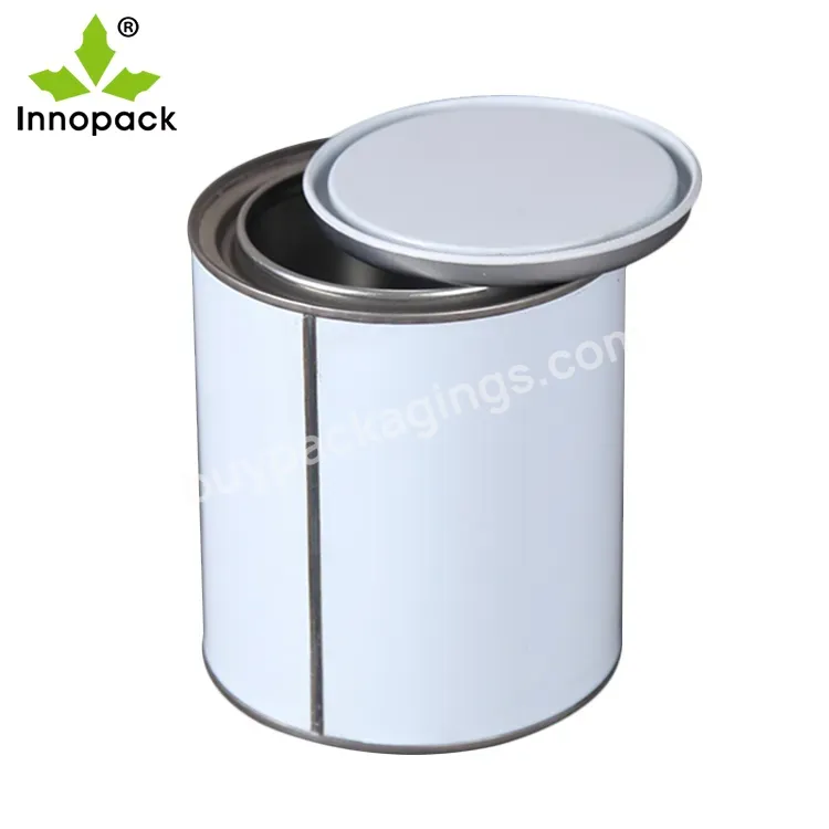 2l Custom Paint Round Printed Metal Tin Can With Lid