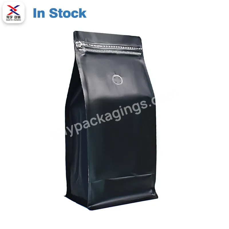 2lb Matte Flat Bottom Aluminum Foil Coffee Bag With Valve And Zipper Flat Bottomed Tea Protein Powder Packaging Bag