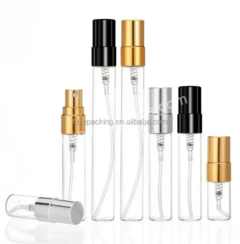 2ml 3ml 10ml Mini Empty Perfume Tester Sample 2ml Perfume Glass Bottle Metal Gold Silver Spray Lid Cap