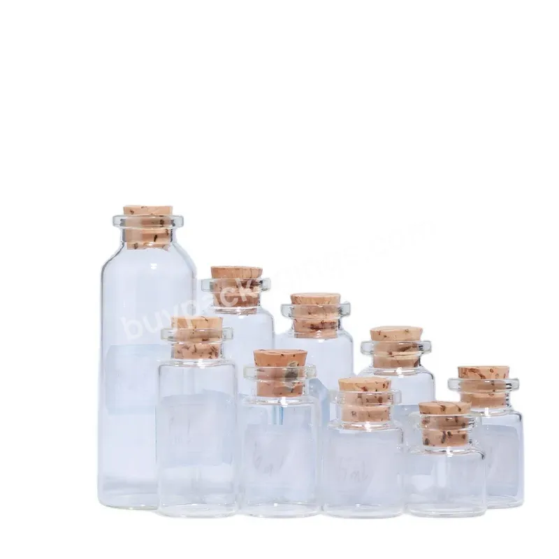 2ml 3ml 4ml 5ml 6ml Sample Container 7ml 8ml 10ml 12ml Glass Vial Transparent Cork Bottle For Sales