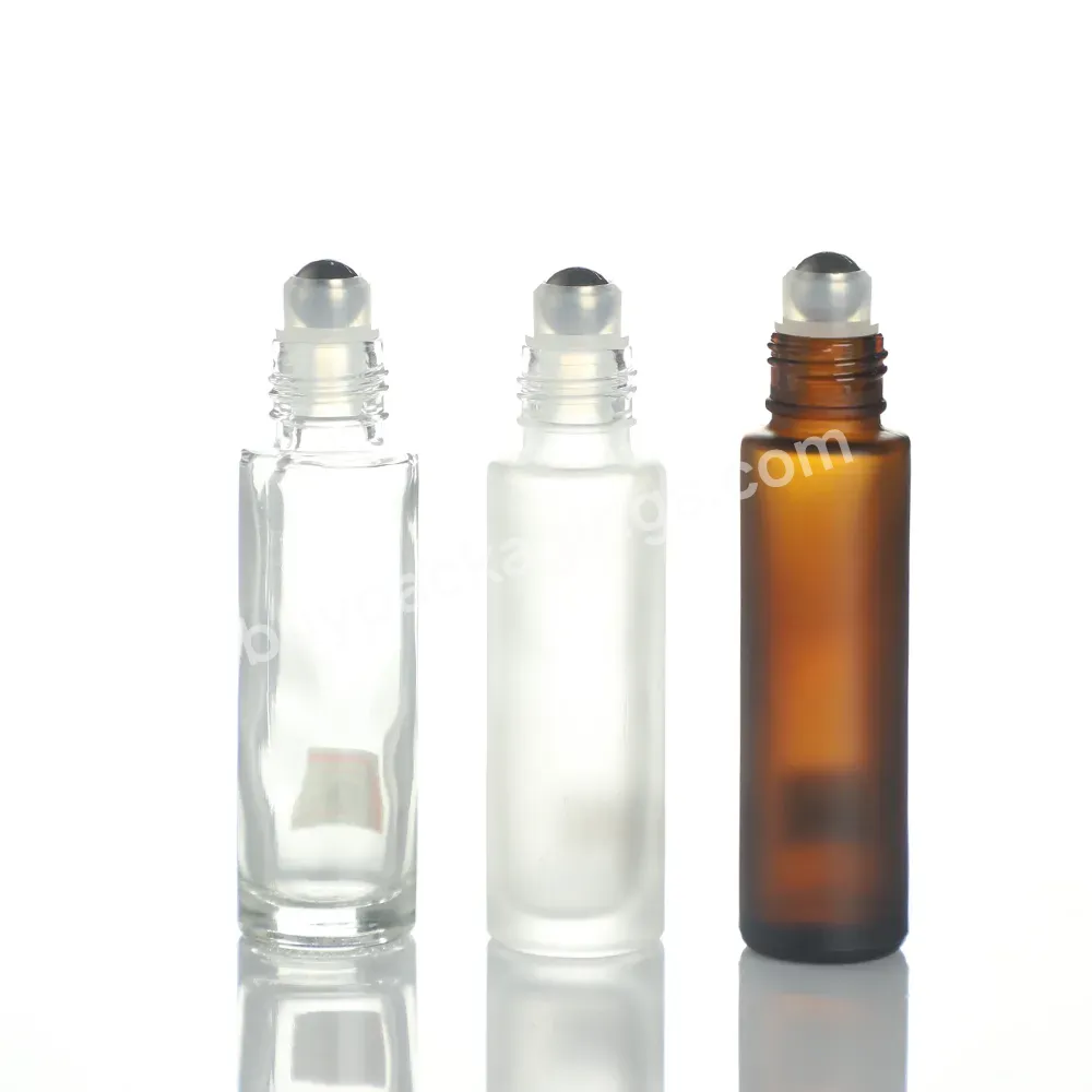 2ml 3ml 5ml 10 Ml Roll On Bottle Clear Amber Glass Roller Bottles With Natural Wood Bamboo Lid For Perfume Oils