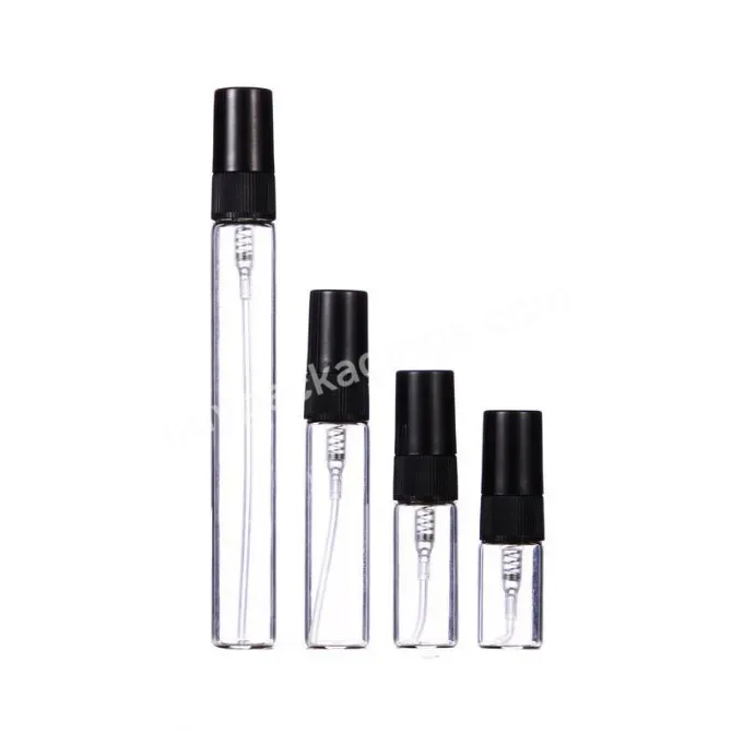 2ml 3ml 5ml 10ml Stock Round Transparent Perfume Bottle Glass Spray Bottle With Clear Cap With Clear Sprayer