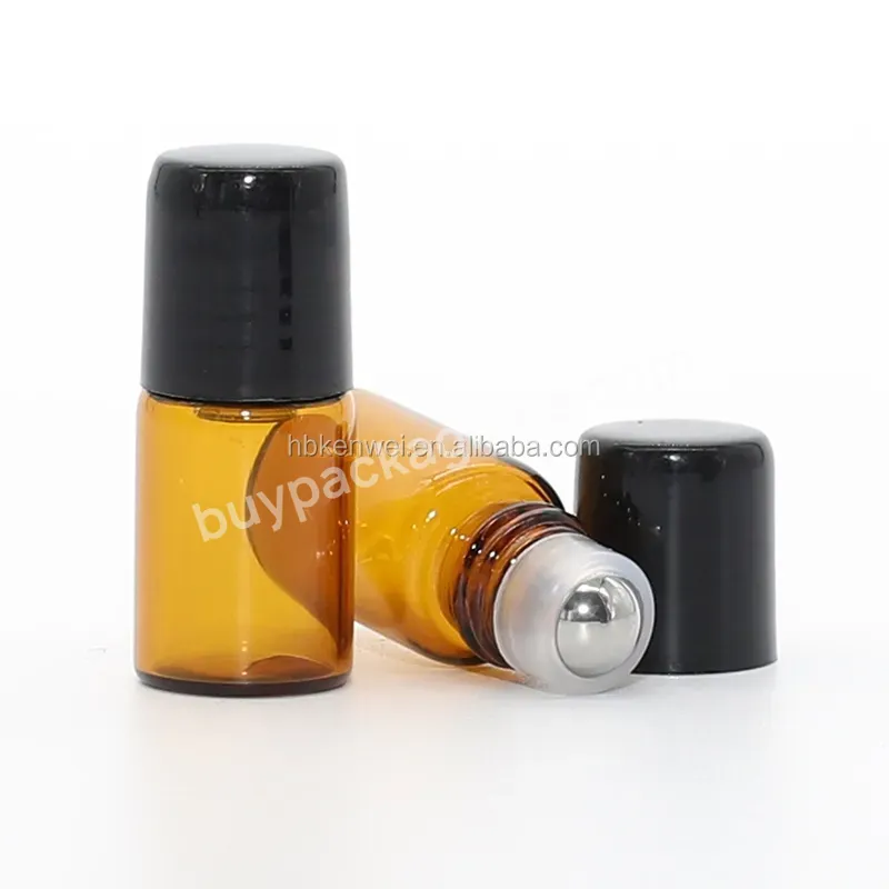 2ml Amber Roll On Glass Bottle With Metal Ball