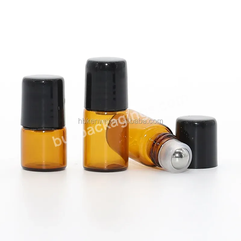 2ml Amber Roll On Glass Bottle With Metal Ball