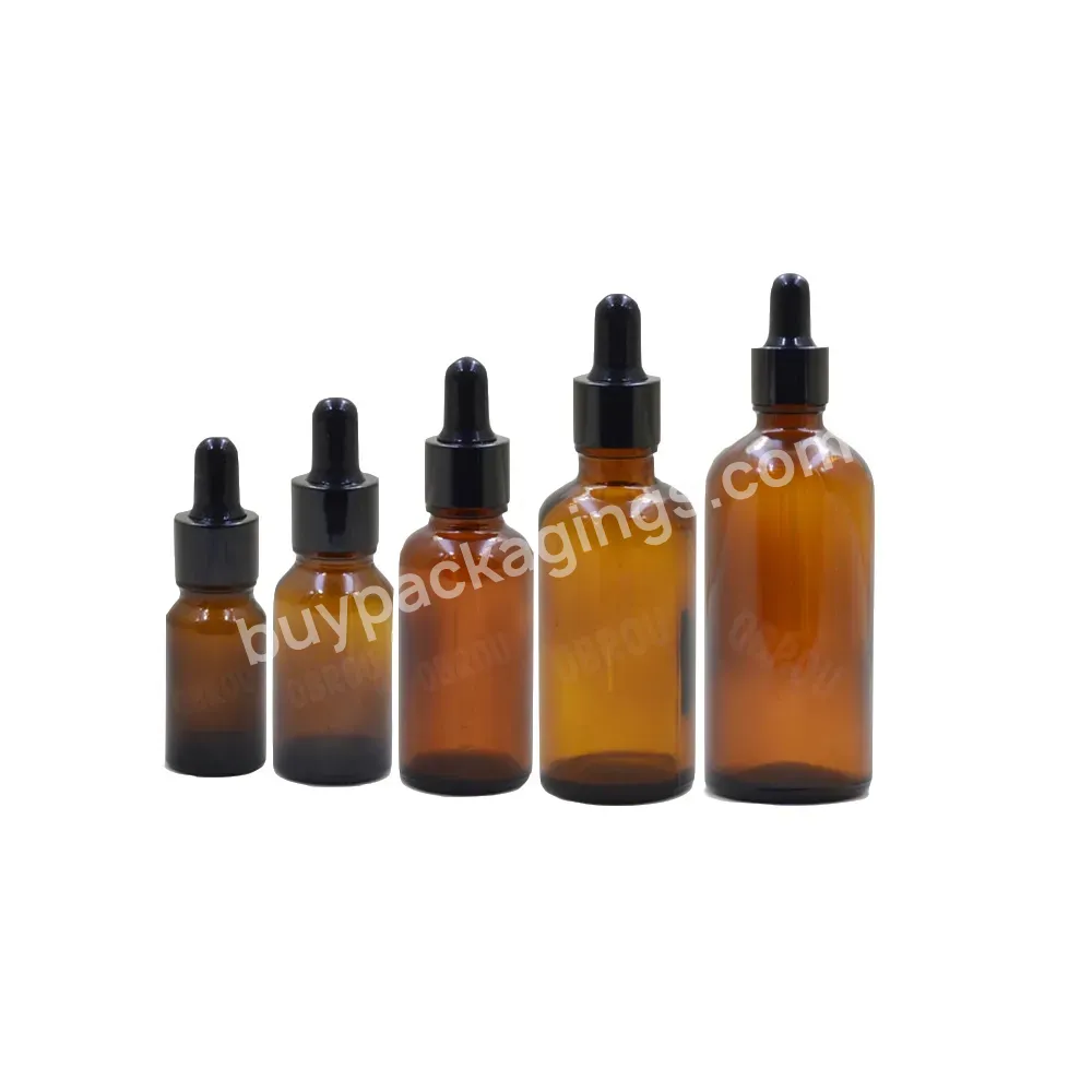 2oz 1oz Essential Oil Amber Dropper Bottle 30ml 10ml 5ml Cosmetic Glass Liquid Bottle With Screw Dropper Cap