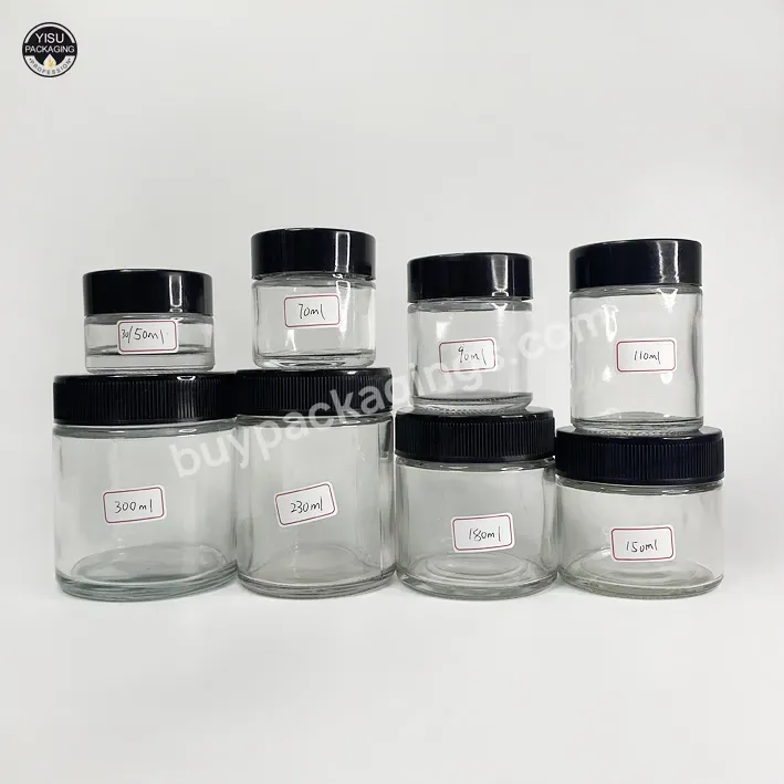 2oz 3oz 4oz Square Child Resistant Glass Jar Glass Bottle Flower Square Child Proof Package Glass Jar