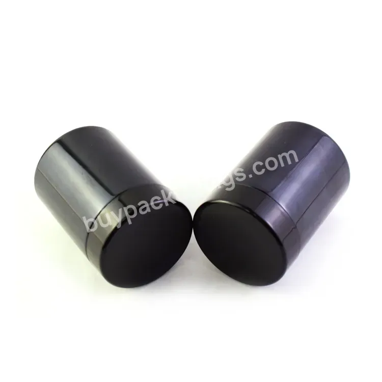 2oz 3oz Empty Smell Proof Black Violet Uv Glass Jars,3.5g Flower Storage Black Uv Glass Jar With Black Plastic Cr Lid