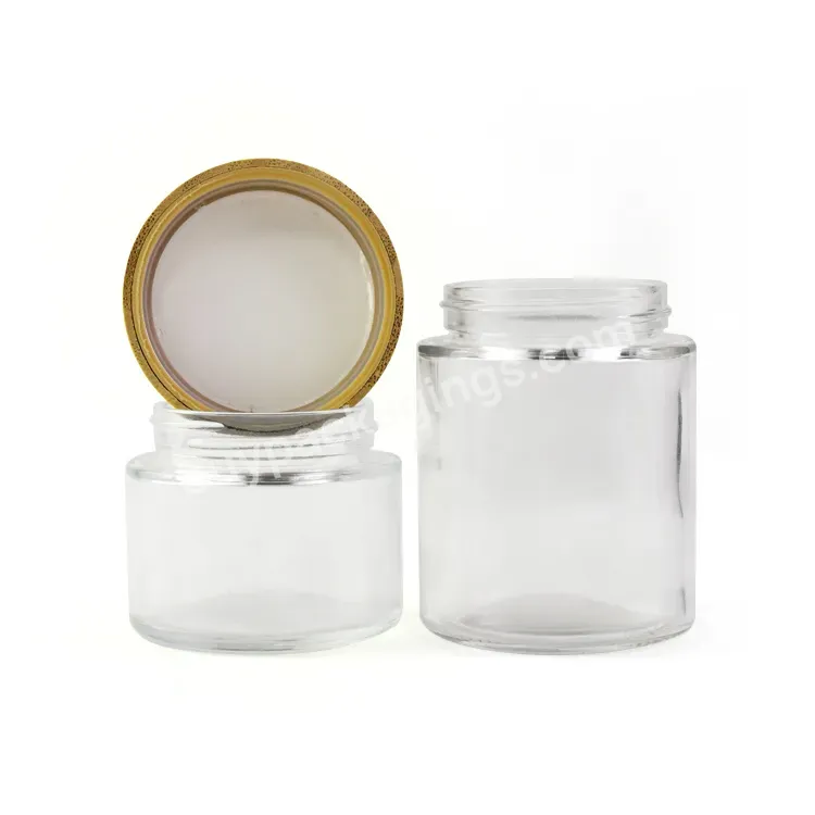 2oz 4oz Child Resistant Environmental Bamboo Lid Flower Storage Stash Glass Jar With Custom Logo - Buy Empty Cosmetic Comtainer,Glass Bottle Cream Jars,Bamboo Lid Glass Bottle Cream Jars.