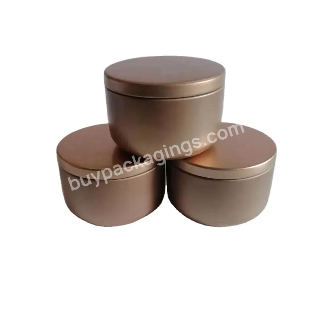 2oz 50ml Amazon Hot Sale Luxury Candle Tins With Lids Small Candle Tins Gold Empty Jars Tin For Candles For Tea