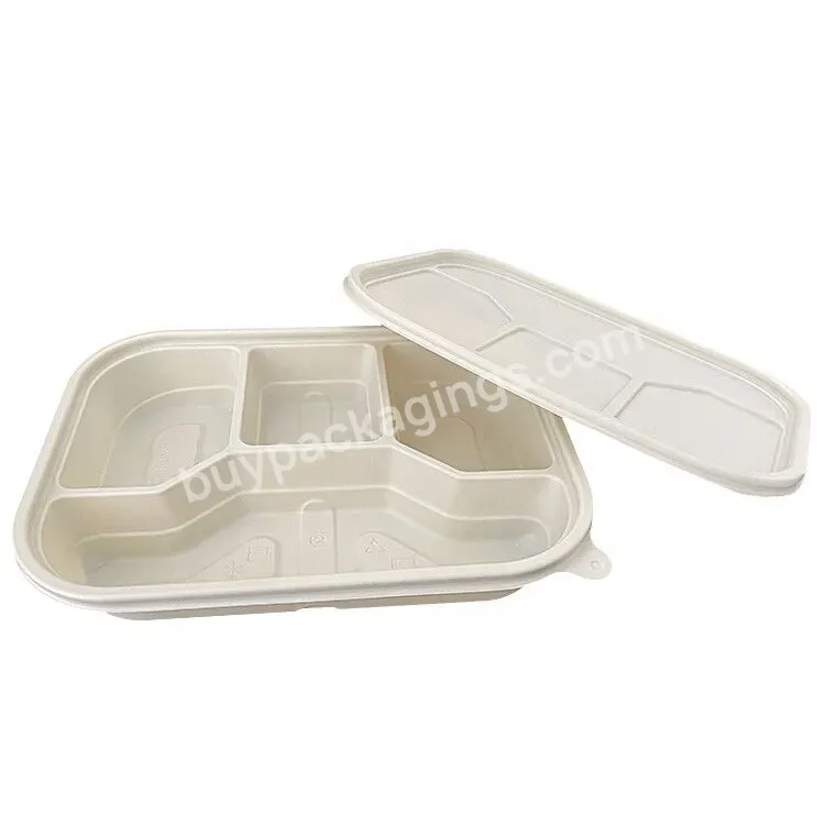 3 4 5 Compartment 1000ml Eco Friendly Biodegradable Disposable Packaging Cornstarch Takeaway Bento Lunch Box Food Container