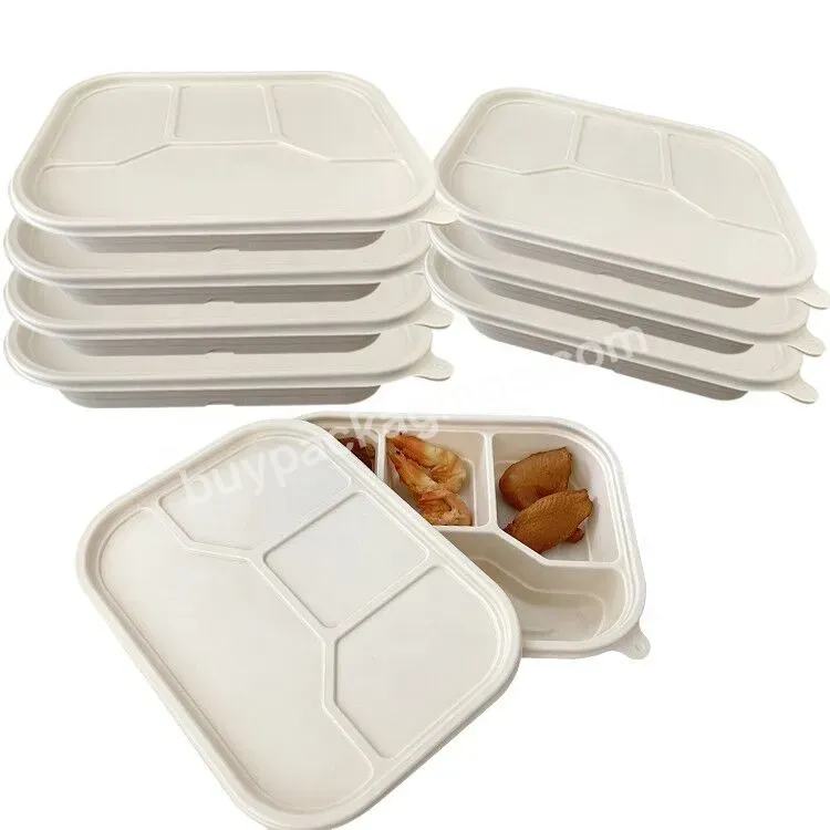 3 4 5 Compartment 1000ml Eco Friendly Biodegradable Disposable Packaging Cornstarch Takeaway Bento Lunch Box Food Container