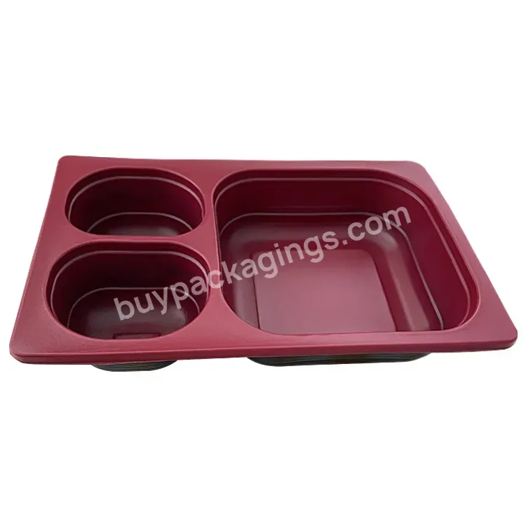 3 Compartment Disposable Pp Plastic Meal Prep Take Away Food Packaging Lunch Box Togo Container