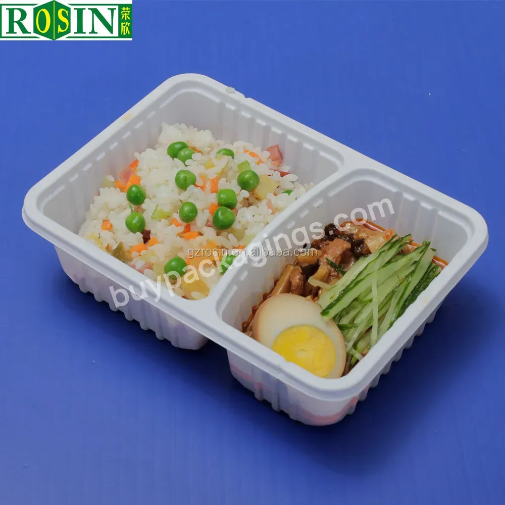 3 Compartment Microwaveable Disposable Lunch Box Plastic Food Tray