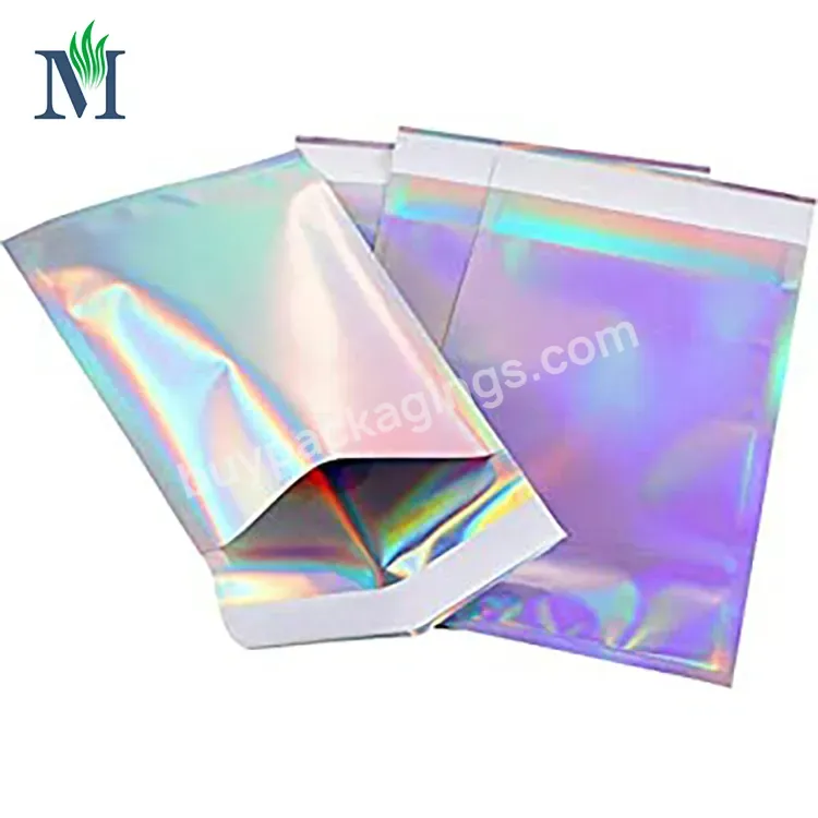 3 Sides Seal Zipper Self-adhesive Bag Three Sides Sealed Holographic Packaging Mylar Bags For Clothes Underwear Socks Shipping