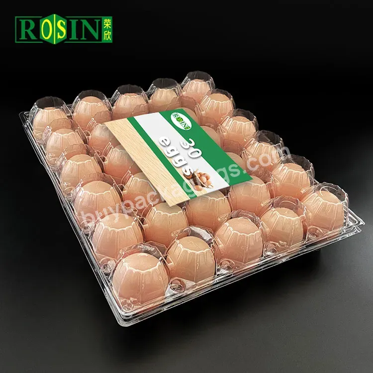 30 Holes Blister Duck Egg Tray Pvc Pet Transparent Plastic Disposable Egg Packaging Tray For 30 Chicken Eggs