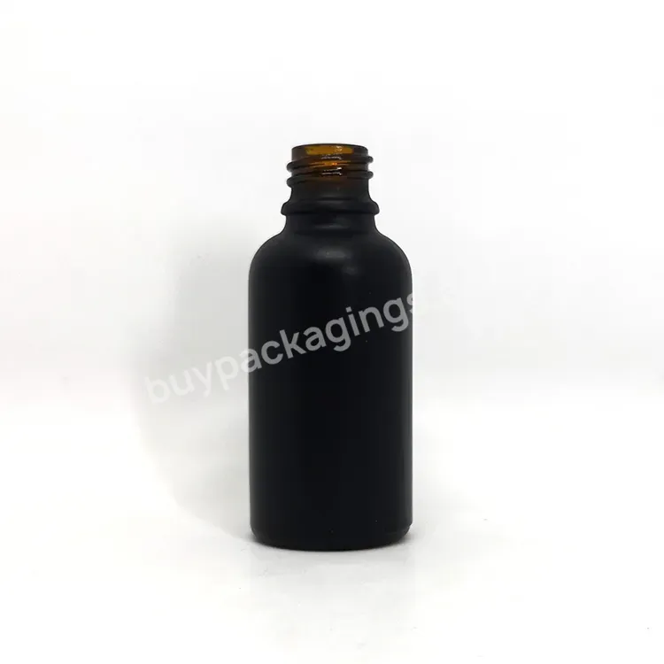 30 Ml Matte Black Empty Essential Oil Bottle Round Glass Hair Oil Dropper Bottles 1 Oz With Black Dropper Lids