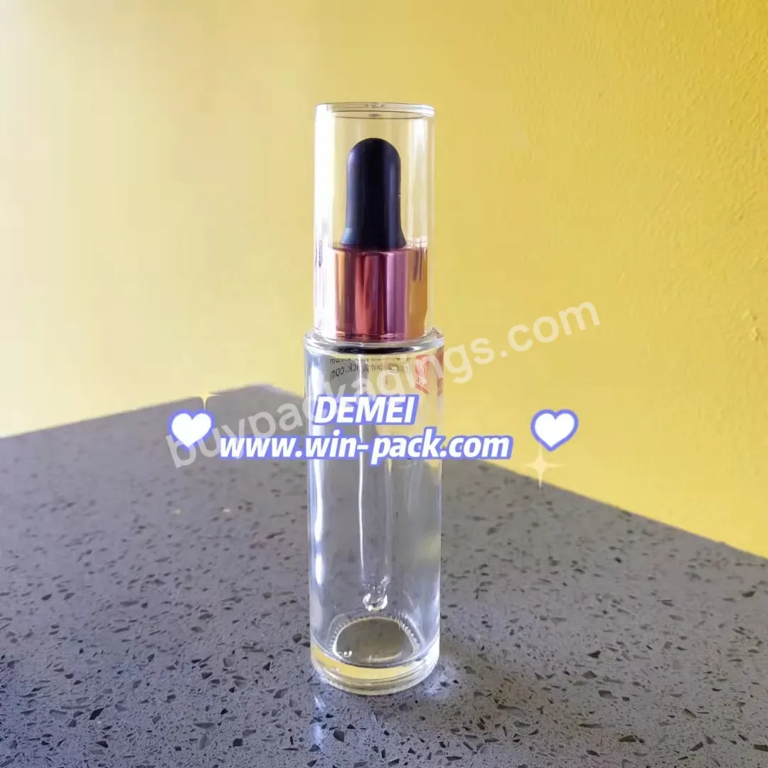 30 Ml Pretty Serum Bottles Essence Clear Cylinder Skincare Containers And Packaging